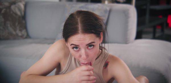 Enjoy watching uncensored clip titled : Lover fucks her little holes in crazy manners and she wants to swallow