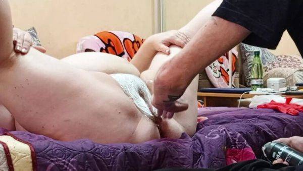 Play the full clip titled : Shaved MILF Mother-in-Law Gets Fisted & Squirts Hard - Homemade Russian BBW