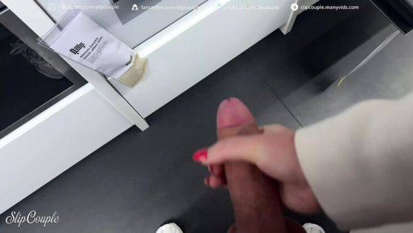 View uncensored clip titled : Hot Blonde MILF Gives Risky Public Handjob & Fuck in Furniture Store - 4K HD