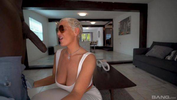 Enjoy watching this full scene called : Busty MILF loudly plays with BBC at home until hubby returns