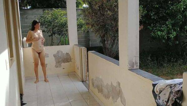 View this HD scene named : My Wife Flashes Her Naked Body on the Porch for Strangers - Brazilian Amateur Couple