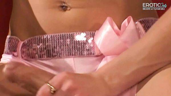 Enjoy watching the hardcore movie titled : Hot Blonde German MILF Aaliyah Jolie Gives a Commanding Handjob and Cumshot