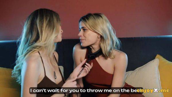 Stream this complete clip titled : Angelique Lapiedra Dominates Ada Lapiedra in Steamy Lesbian BDSM with Corset and Leash