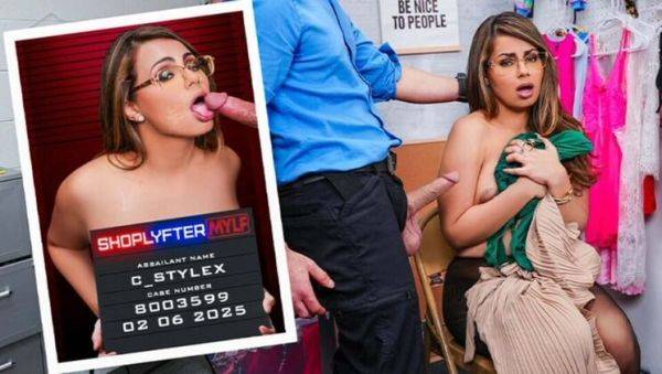 Watch hardcore video : Desperate Librarian Caught Shoplifting Gets Sexy Cavity Search by Cops - Nicky Rebel & C. StyleX