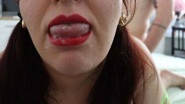 Play the complete scene : Curvy BBW Gets Pounded Doggy Style and Takes a Huge Cum Load in Her Mouth