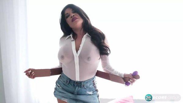 Watch the hardcore clip titled : Hot Latina MILF Isabella Flames Solo Play with Big Tits - HD Home Masturbation