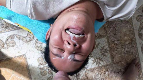 Enjoy watching the HD scene of : Valkyrieandluigy Takes a Huge Facial - Cum Covered Face & Swallowing Loads