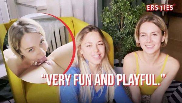 View the complete clip titled : Blonde German Lesbians Alecia & Selvaggia Reunite for Hot Pussy Eating Playtime