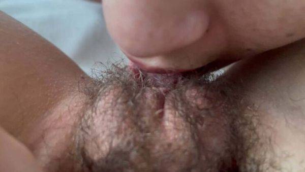 Enjoy watching the full scene called : Zoemelissa sucks hairy clit close-up POV - Latina MILF lesbian action