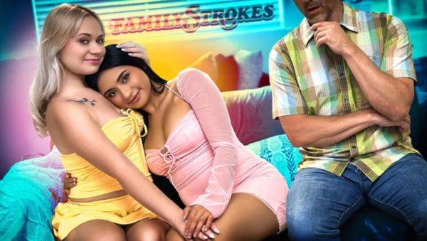 Watch the uncut movie titled : Stepdad Teaches Lesbian Sex - Hot MILF & Teen Explore Deep Throat & Doggy Style