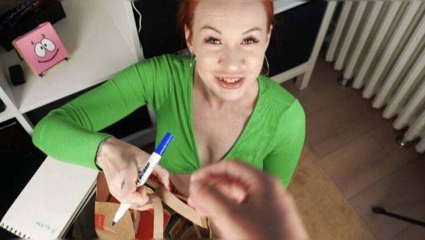 Watch complete video of : Hot Redhead Toma Mur Sucks Dick for Cum Sauce on Chips - POV Blowjob & Deepthroat
