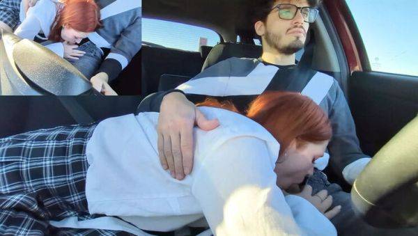 View the full scene of : Hot Redhead Teen Stepsister Fucks in Car - Amateur Italian Creampie