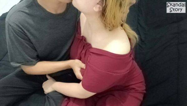 Stream this HD scene titled : Sexy BBW Asian Stepmom in Red Shirt Fucks Step Son - Homemade Indonesian Hijab Porn