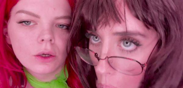 Play the full movie called : Rebecca Goodwin, Jessica Carter – Daphne & Velma Defeat the Monster Cock