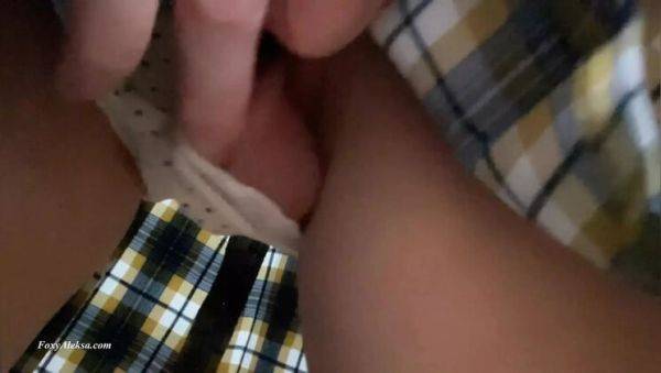 View the uncensored clip : FoxyAleksa Gets Creampie on Bus - Random Stranger Fucks Teen in School Uniform