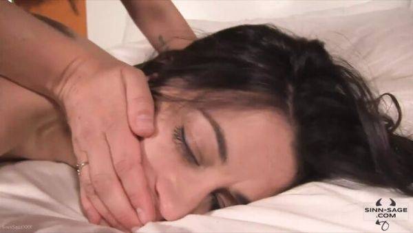 Watch HD movie of : Sinn Sage Ties Up Georgia Jones & Fingers Her Wet Pussy - Lesbian Dildo Fuck