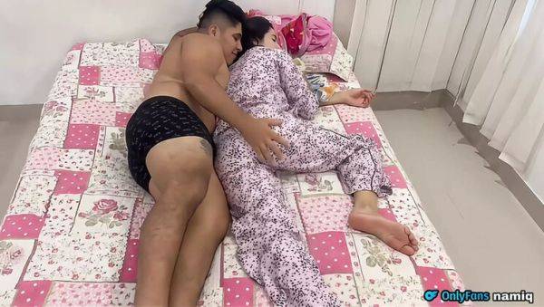 Watch the full video : Stepmom Shares Bed with Stepson - Big Tits Latina Can't Resist His Hard Cock