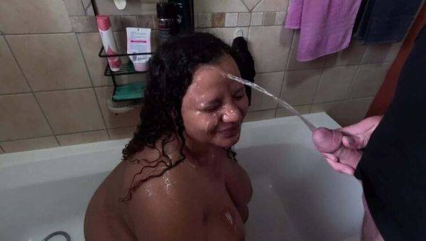 Play the complete scene of : Hot brown girl takes interracial piss facials - amateur homemade compilation