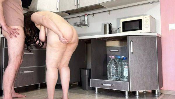 Watch the uncut scene : Stepmom strips naked and takes anal from stepson - homemade MILF action