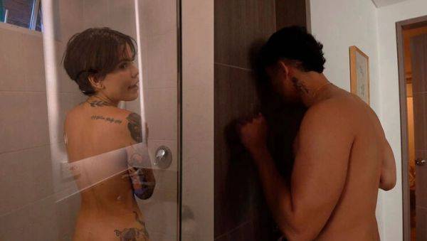 Stream this complete movie called : Stepbrother fucks stepsister in bathroom - petite Latina sucks big cock