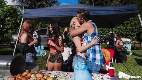 Play complete scene titled : Big Tits Cheerleader Kait Fucks Lucas Frost at Wild Bush Party - Reality Kings