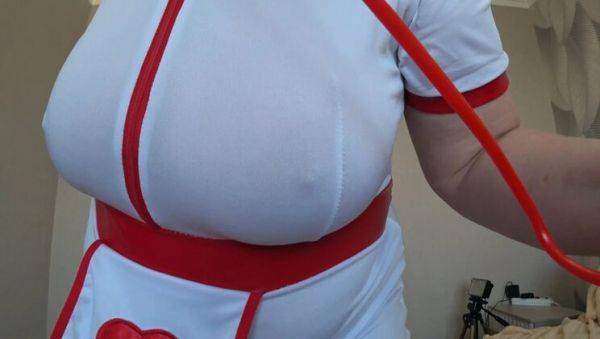 Watch this uncut scene named : Big Tits Mature Nurse Shakes Her Huge Boobs POV - Chubby MILF Knows How To Please