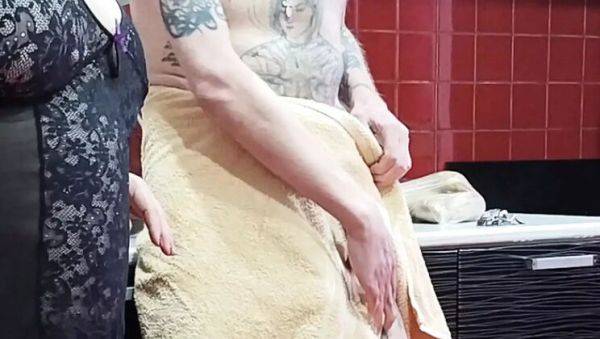 Play this complete scene of : Hot MILF Blows Me Until I Cum - Russian BBW Deep Throat & Handjob