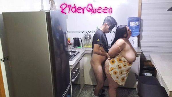 View hardcore clip named : Hot Stepmom Gets Surprise Kitchen Fuck - Big Tits Latina MILF RiderQueen