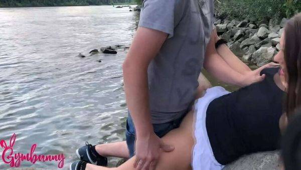 Stream full video of : Gymbunny Outdoor Sex - Hot Brunette Takes Big Cock in Public