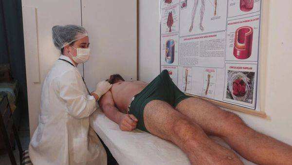 View the HD clip named : Hot Brazilian Nurse Gets Wet Seeing Patient's Big Hard Cock