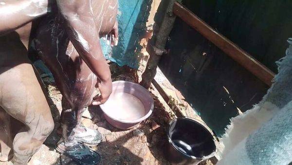 Play this uncensored scene titled : Hot Kenyan Maid Takes Big Dick Doggy Style in Shower