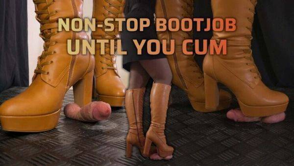 Play HD scene of : Brown High Heels Bootjob - Cock & Balls Crushed Until Cumshot - Femdom CBT Trample