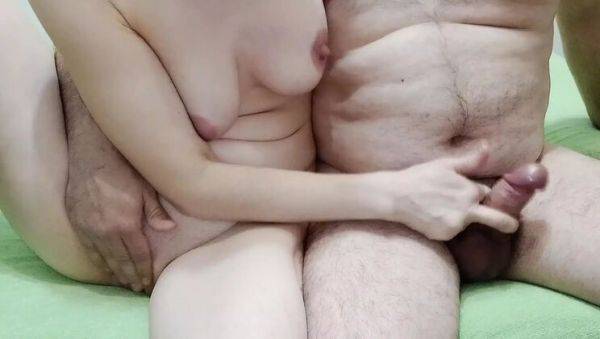 Enjoy watching uncensored scene titled : Hot Serbian Neighbor Masturbates With Me - Big Tits Amateur Couple Cum Together Closeup