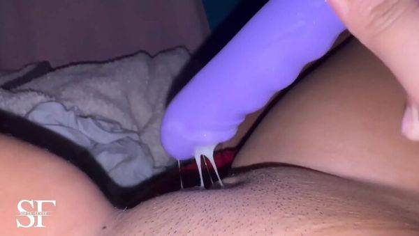 Stream this uncut scene named : SofiasExxx Tests Her New Dildo in Tight Latina Pussy - Close-Up HD