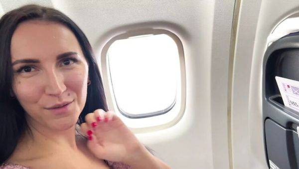 Play this hardcore clip of : Hot MILF Eva Keks Fucks Stranger on Plane - POV Blowjob & Doggy Style
