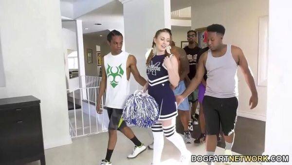 View this HD movie of : Arietta Adams Gets Gangbanged by Basketball Team - Rough Blowjob & Facial Cumshot