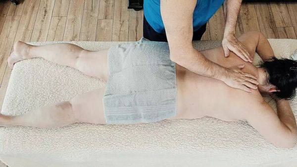 Enjoy watching the complete scene of : Hot Canadian MILF Falicha Karr Gets Oiled Massage & Double Happy Ending - Big Tits, Thick Ass, Real Orgasm