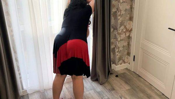 Enjoy watching full scene : Stepmom bends over showing her huge ass - stepson can't resist and fucks her tight anal