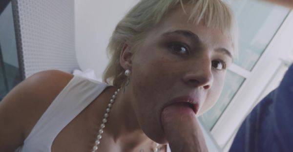 View uncensored video named : Addictive blonde throats cock in smooth manners ahead of a stunning POV fuck