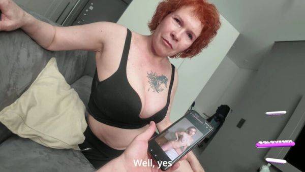 Stream this complete video named : Busty Stepmom Fucks Stepson in Hot POV Sex - Redhead MILF Titty Fuck & Creampie