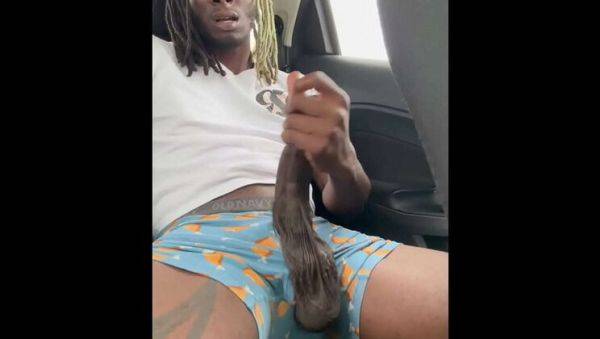 Enjoy watching this uncensored movie of : Public Parking BBC Solo Masturbation - Mrblvckrose Big Load Cumshot