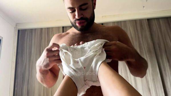 Watch the uncut clip of : Skinny Brazilian Brunette Teases Him With Her Feet - Hot Romantic Foot Fetish Sex