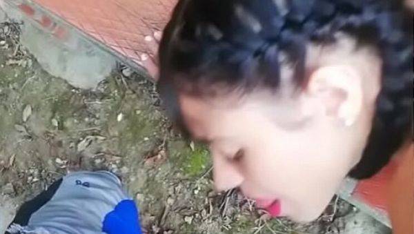 View hardcore scene of : Hot Colombian Teen Estefani Gives Blowjob & Takes Cum in Public - Amateur POV Sex