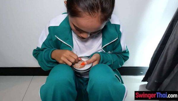 Stream this uncensored clip of : Thai Teen with Big Ass Loses Squid Game Parody - Amateur Anal & Bubble Butt Fuck