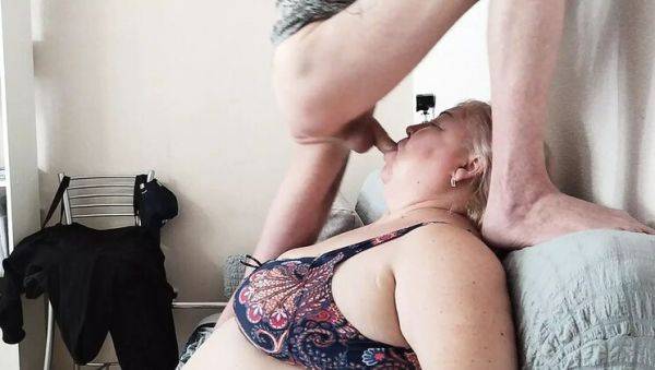 Stream hardcore scene called : Hot MILF Neighbor Gives Deep Throat Blowjob Before Work - Cum in Mouth