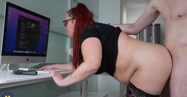 Stream the complete scene : Redhead in her mid 50s fitted with nephew's cock in very rough scenes