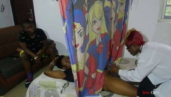 Watch the HD video of : Hot Ebony Doctor Sucks and Fucks Patient Hard in Front of His Wife - Kingrodrigo & African Gift