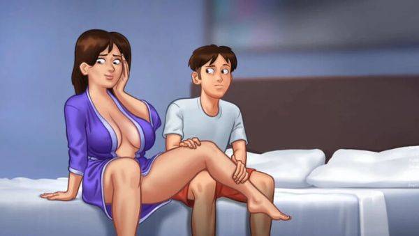 View the hardcore movie of : Horny Dude Fucks Busty MILF Landlady in Steamy Massage - Summertime Saga Hentai