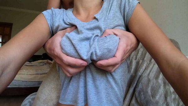 View this full scene called : Nipplestock Man Rips Shirt & Licks Her Puffy Nipples Until She Cums