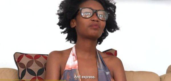 Stream this complete video titled : Big Tits Nubian Teen Giving Porducer Sloppy Deepthroat At Amateur Casting!